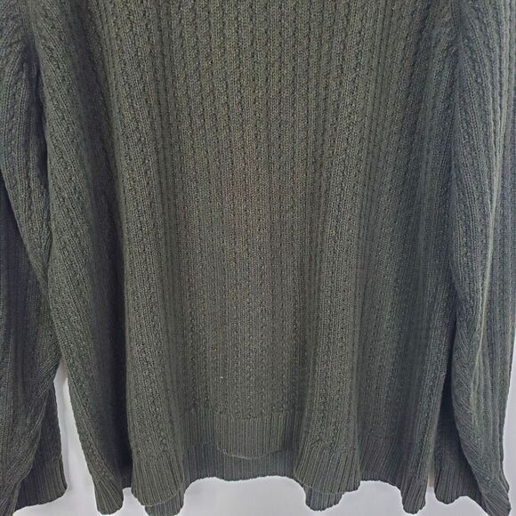 Eddie Bauer Sweater Pullover Thick Cableknit Fisherman Mock Collar Mens L Tall - Picture 3 of 9